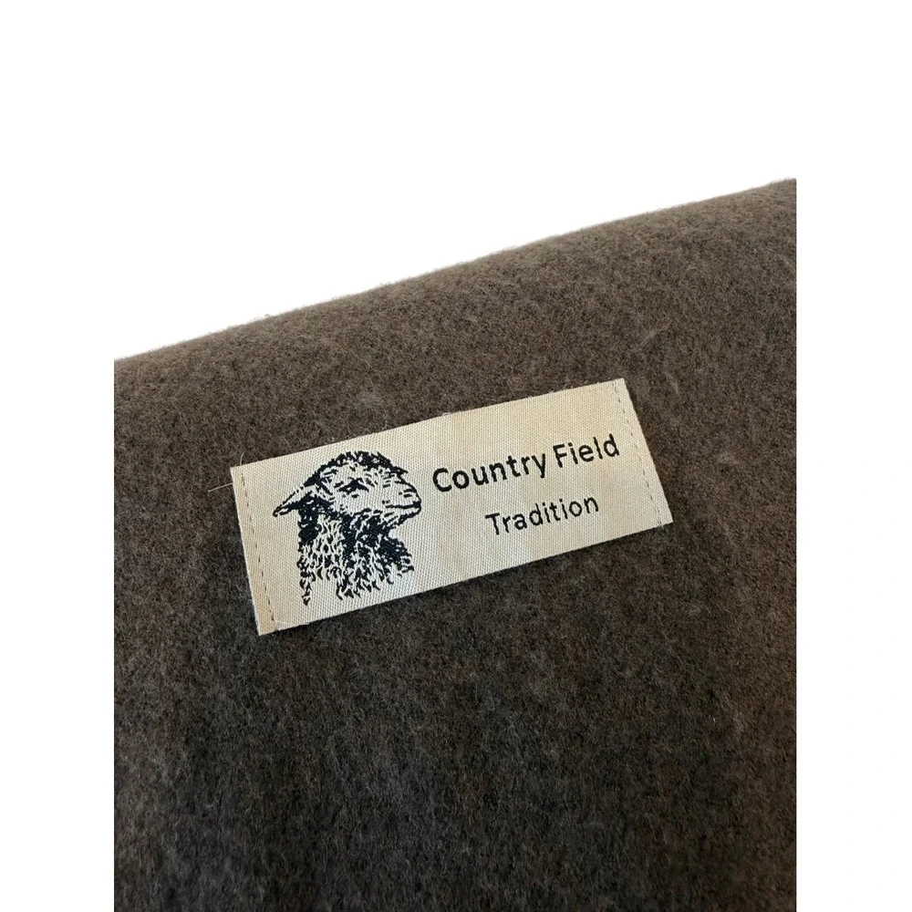 Country Field Tradition Brown Solid Wool Wrap Scarf, OS